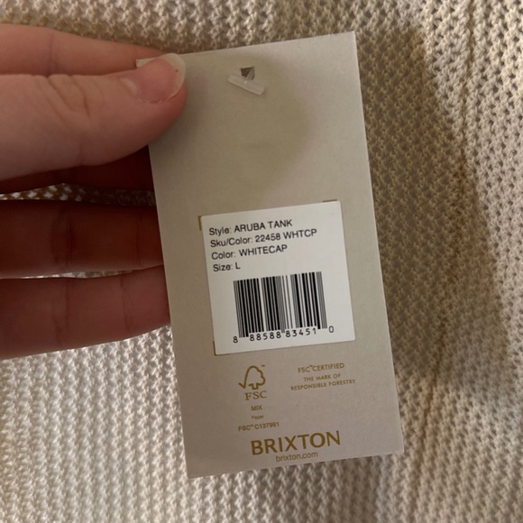 Brixton Cream Knit Aruba Tank Size L - Picture 6 of 8